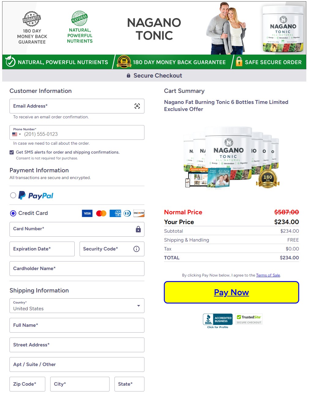 naganotonic-checkout-page